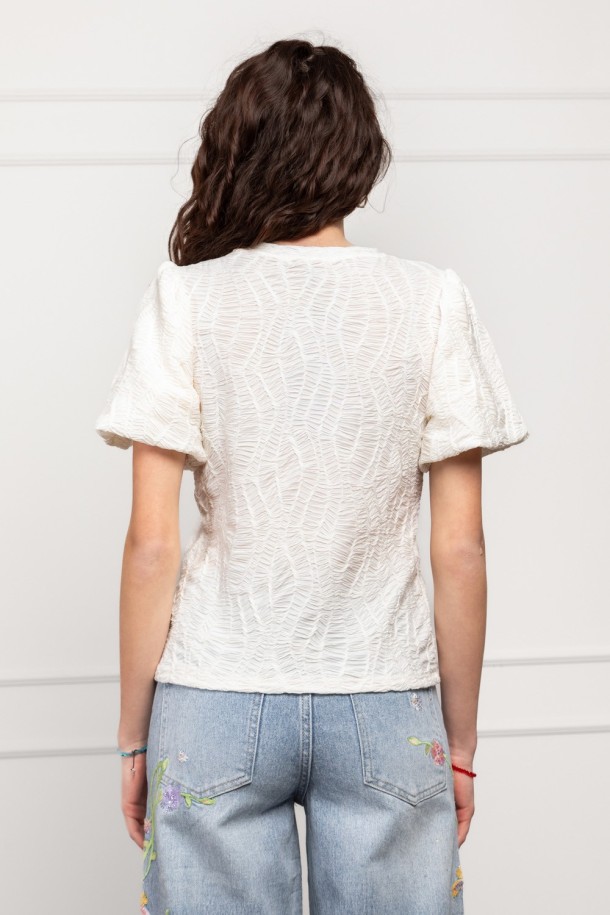 MAJICA K.RUKAV Ž K A26PZM153 PRLJ.BIJELA