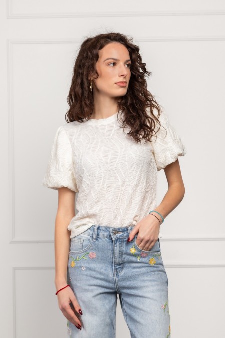 MAJICA K.RUKAV Ž K A26PZM153 PRLJ.BIJELA