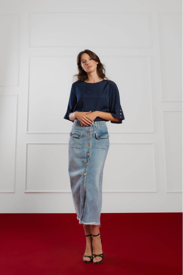 KOŠULJA 3/4 RUKAV Ž K A26POZKO1200-P T.PLAVA