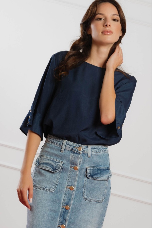 KOŠULJA 3/4 RUKAV Ž K A26POZKO1200-P T.PLAVA