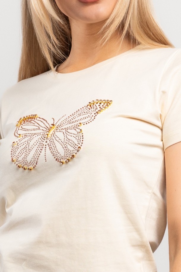 MAJICA K.RUKAV Ž K A26PZM117 PRLJAVO BIJELA