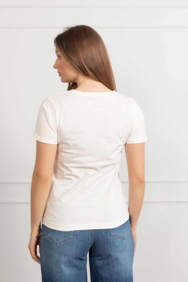 MAJICA K.RUKAV Ž B A26PZM14 PRLJAVO BIJELA