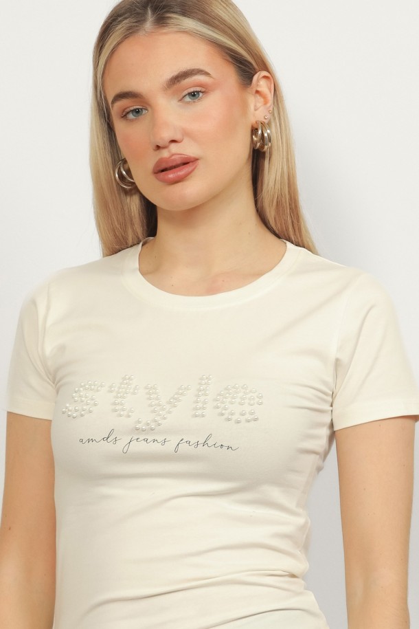 MAJICA K.RUKAV Ž B A26PZM142 PRLJAVO BIJELA