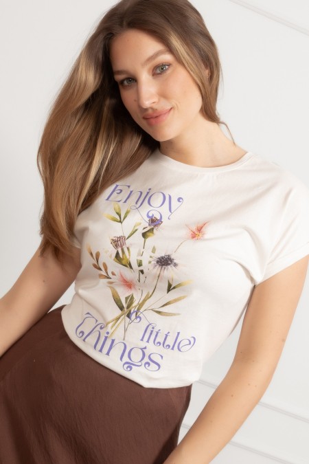 MAJICA K.RUKAV Ž B A26PZM16 PRLJAVO BIJELA