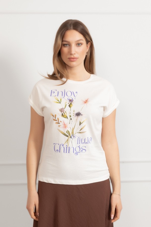 MAJICA K.RUKAV Ž B A26PZM16 PRLJAVO BIJELA