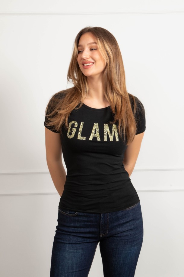 MAJICA K.RUKAV Ž B A26PZM22 CRNA