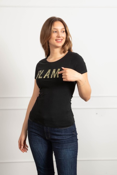 MAJICA K.RUKAV Ž B A26PZM22 CRNA