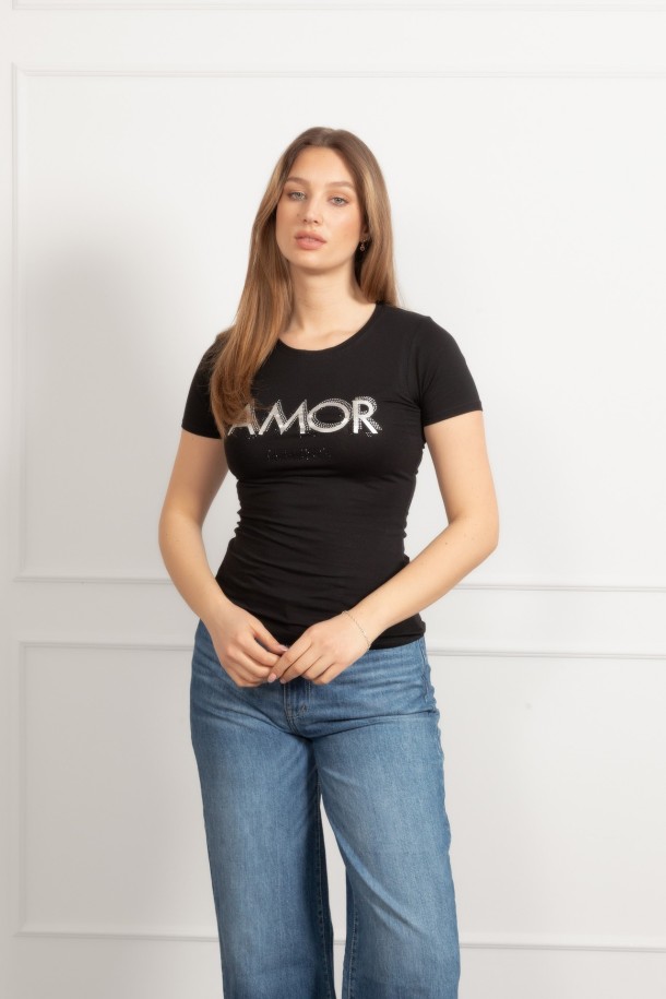 MAJICA K.RUKAV Ž B A26PZM25 CRNA