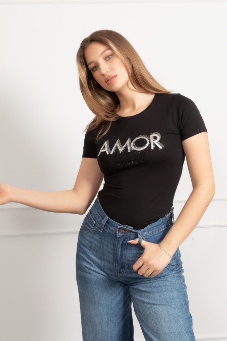 MAJICA K.RUKAV Ž B A26PZM25 CRNA