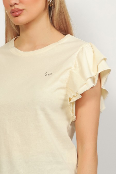 MAJICA K.RUKAV Ž B A26PZM27 PRLJAVO BIJELA