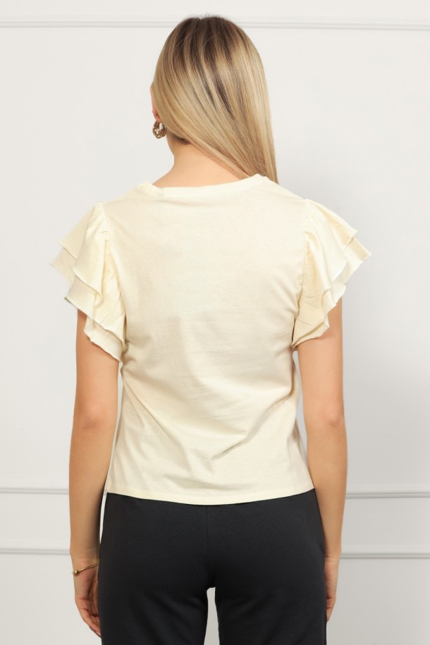 MAJICA K.RUKAV Ž B A26PZM27 PRLJAVO BIJELA