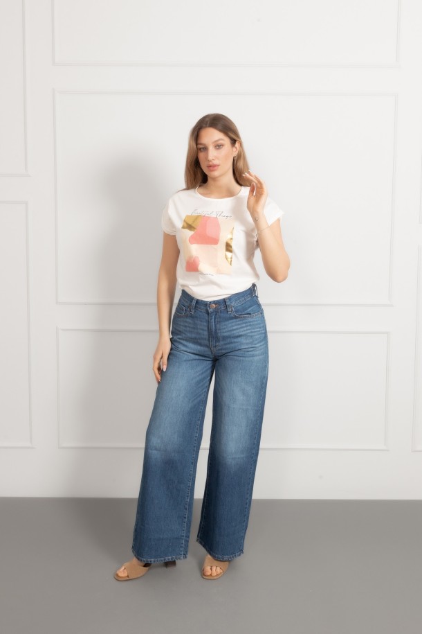 MAJICA K.RUKAV Ž B A26PZM48 PRLJAVO BIJELA