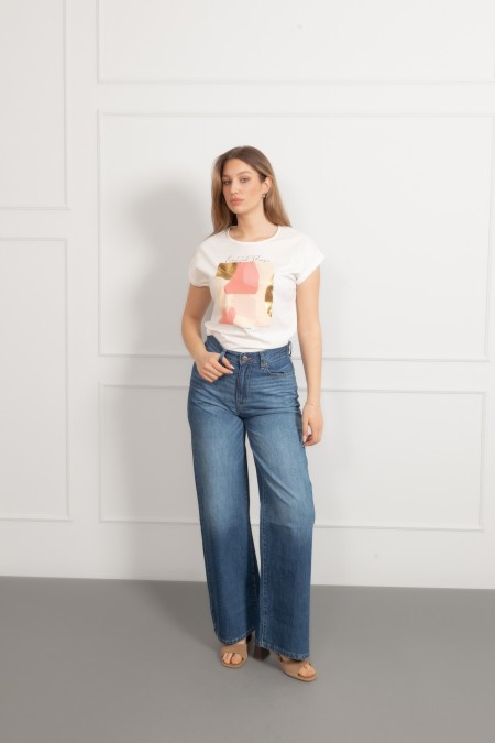 MAJICA K.RUKAV Ž B A26PZM48 PRLJAVO BIJELA