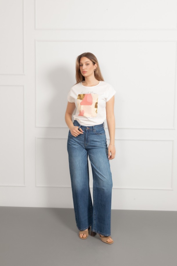 MAJICA K.RUKAV Ž B A26PZM48 PRLJAVO BIJELA