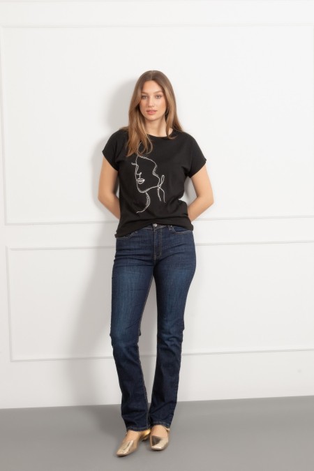 MAJICA K.RUKAV Ž B A26PZM7 CRNA