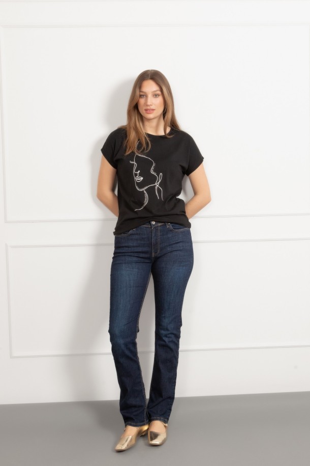 MAJICA K.RUKAV Ž B A26PZM7 CRNA