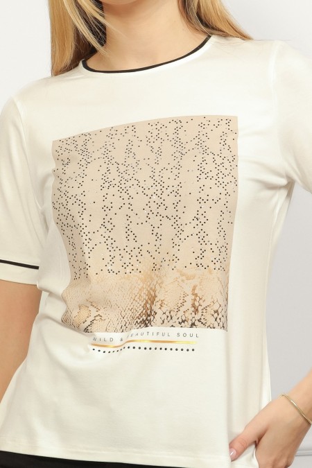 MAJICA K.RUKAV Ž K A26PZM130 PRLJ.BIJELA