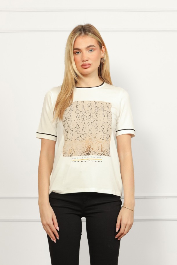 MAJICA K.RUKAV Ž K A26PZM130 PRLJ.BIJELA