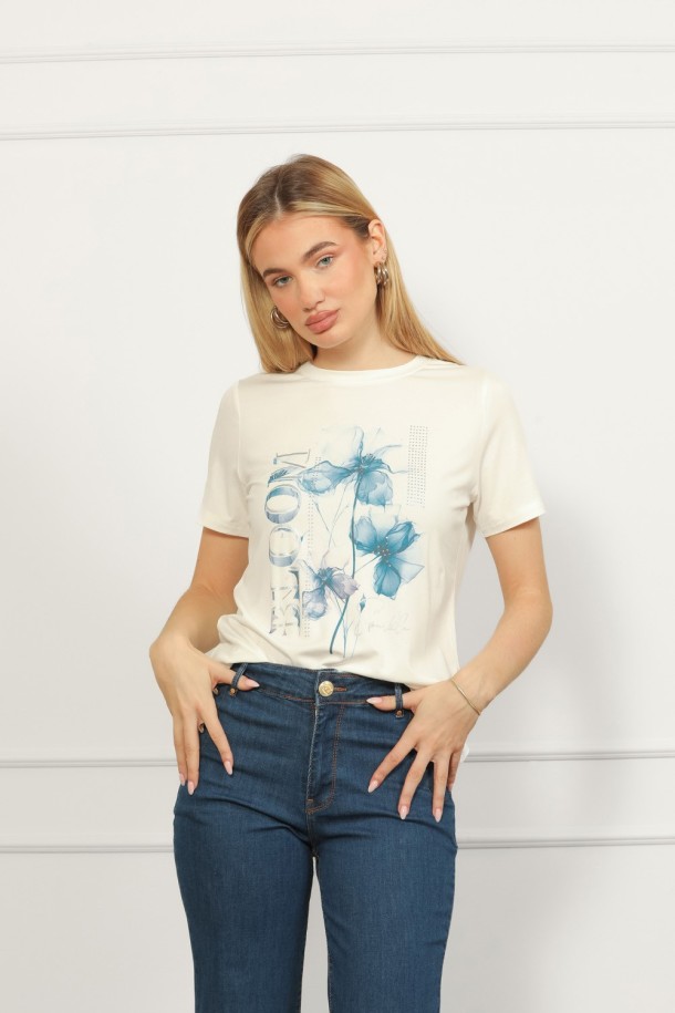 MAJICA K.RUKAV Ž K A26PZM131 PRLJ.BIJELA