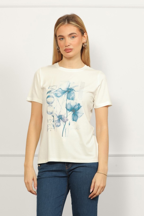 MAJICA K.RUKAV Ž K A26PZM131 PRLJ.BIJELA