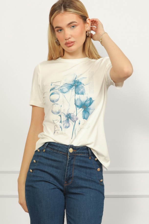 MAJICA K.RUKAV Ž K A26PZM131 PRLJ.BIJELA