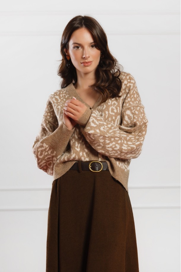 KARDIGAN Ž.I. B25229 CAMEL